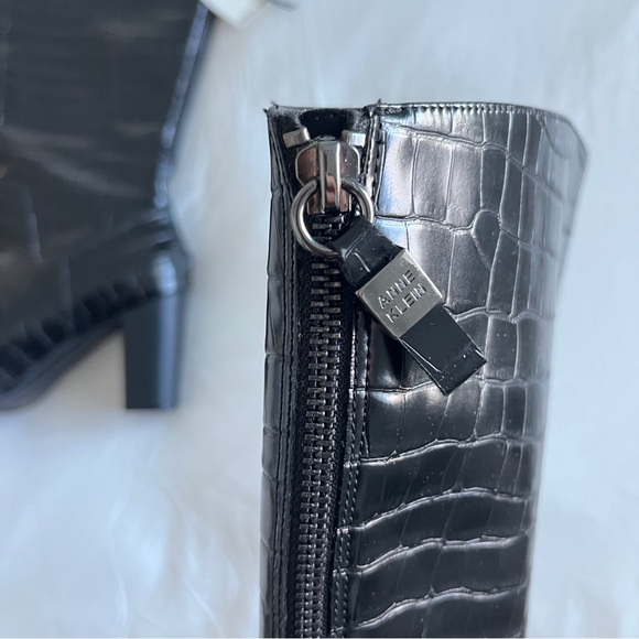 Anne Klein Croc Calf Length Boots (Wide) - Picture 4 of 5